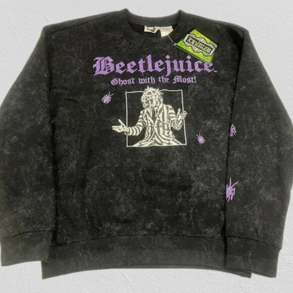 Beetlejuice Tops - BEETLEJUICE Ghost with the Most  Sweatshirt Womens Siz L NWT